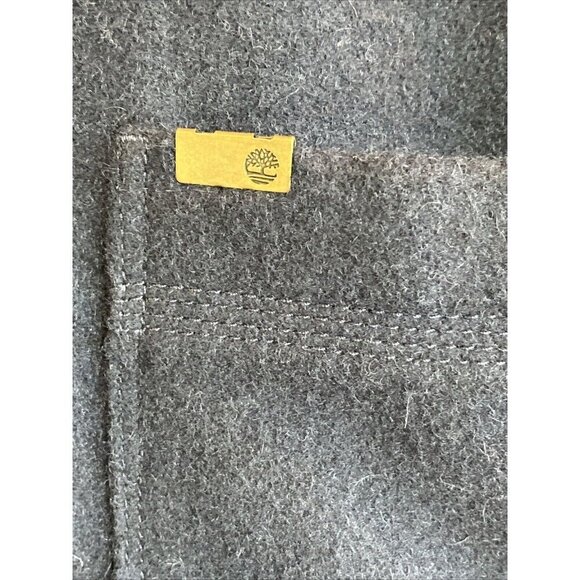 Men’s Timberland Button Down Navy Blue Wool Barn Jacket, Fully Lined, Pockets - Picture 10 of 11